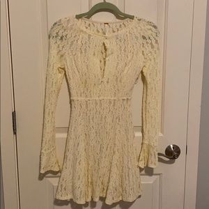 Cream dress with long sleeves